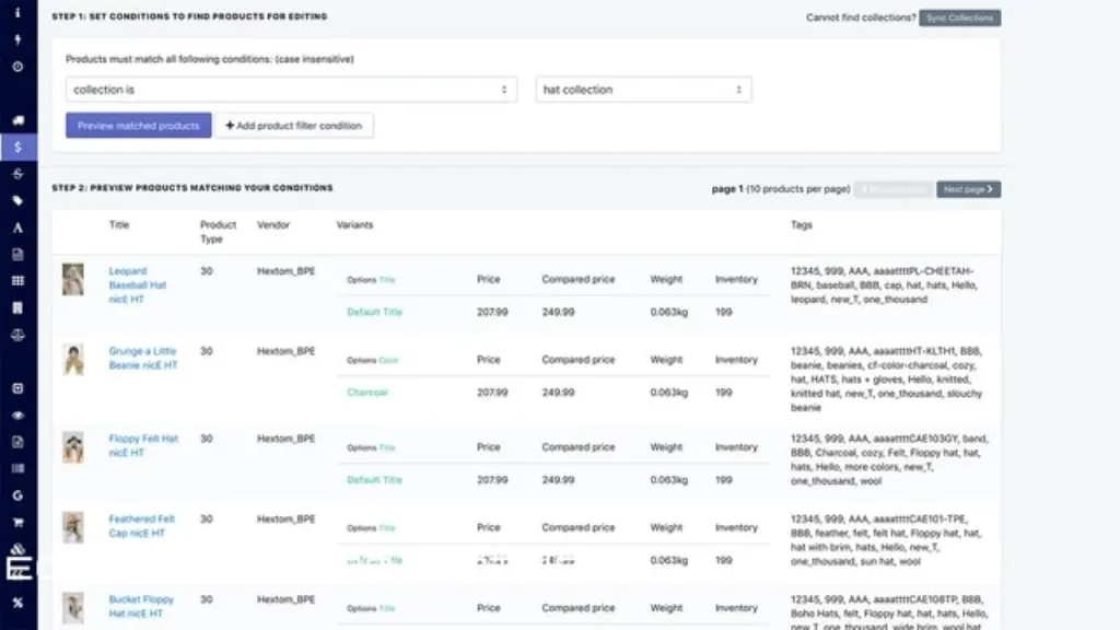 Hextom: Bulk Product Edit